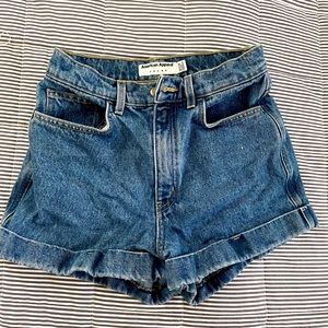American Apparel High Waisted Denim Cutoff Shorts